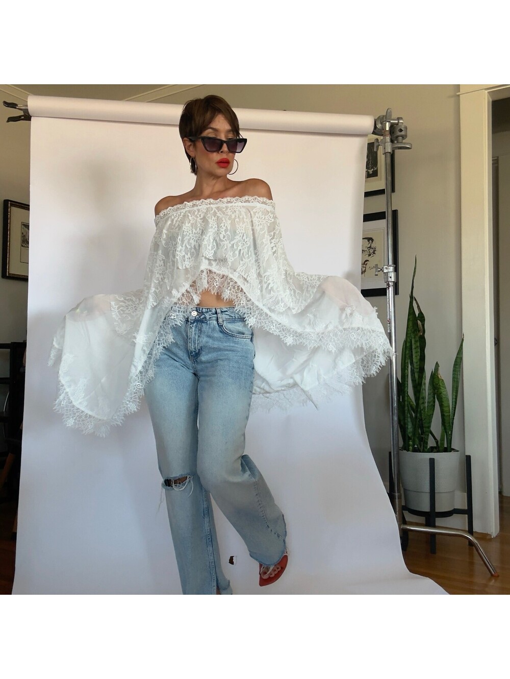 Lace Poncho Top